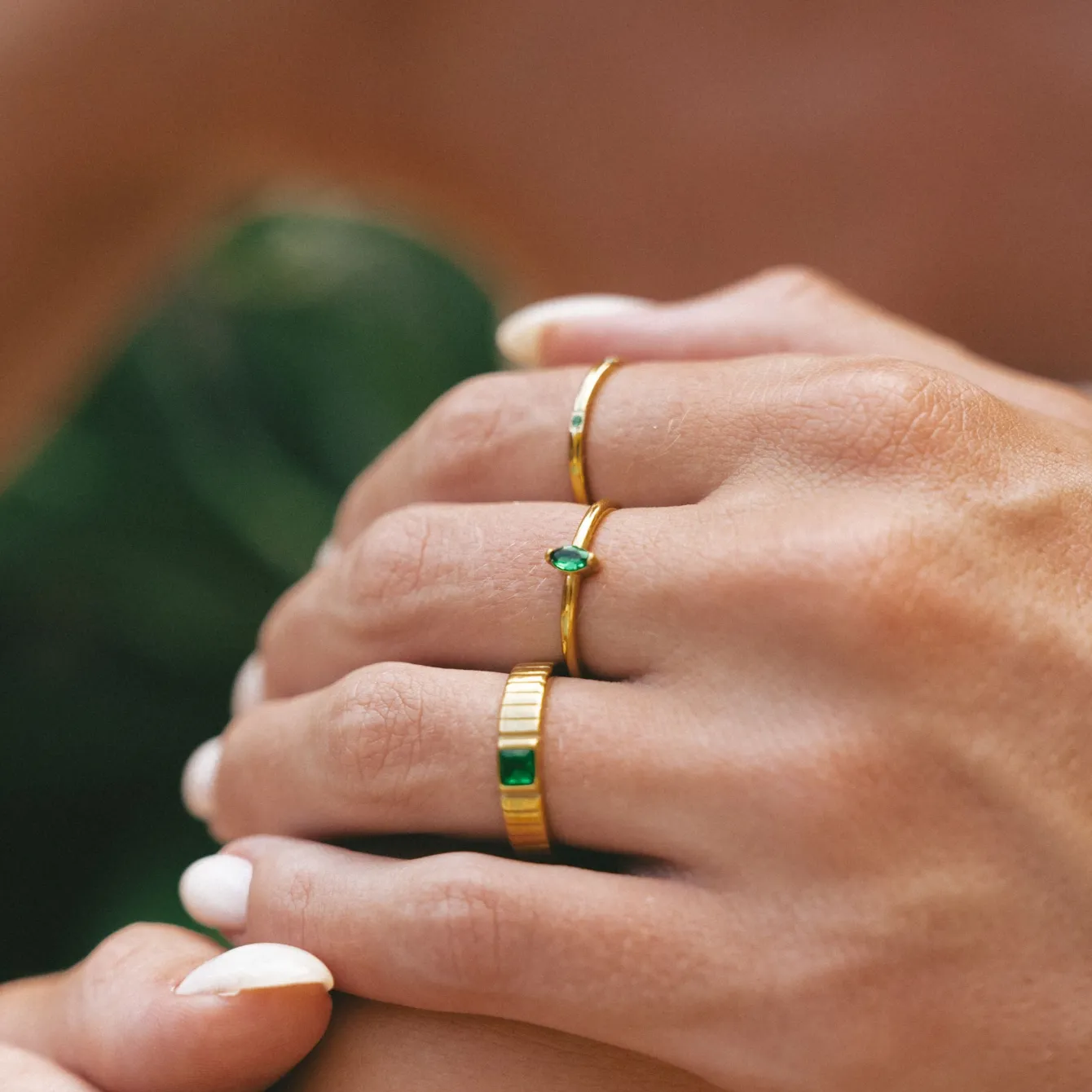 Atolea Jewelry Rings<Chunky Emerald Ring