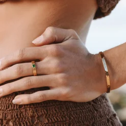 Atolea Jewelry Rings<Chunky Emerald Ring