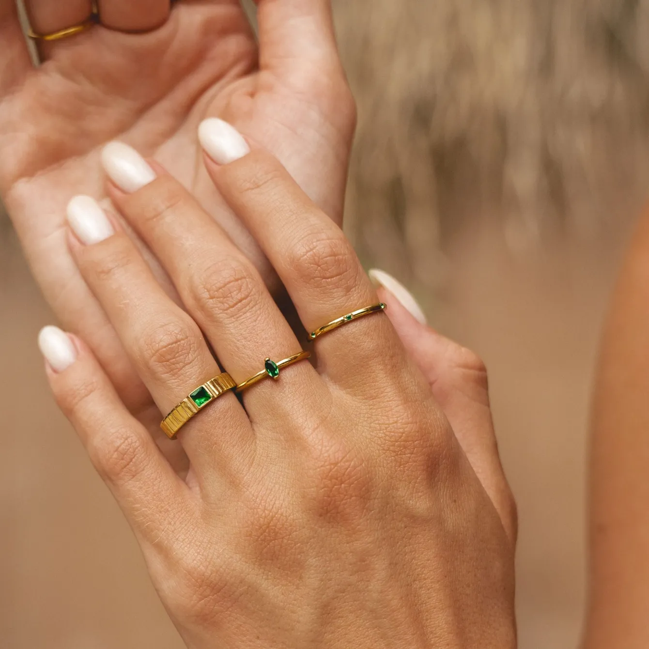 Atolea Jewelry Rings<Dainty Emerald Ring
