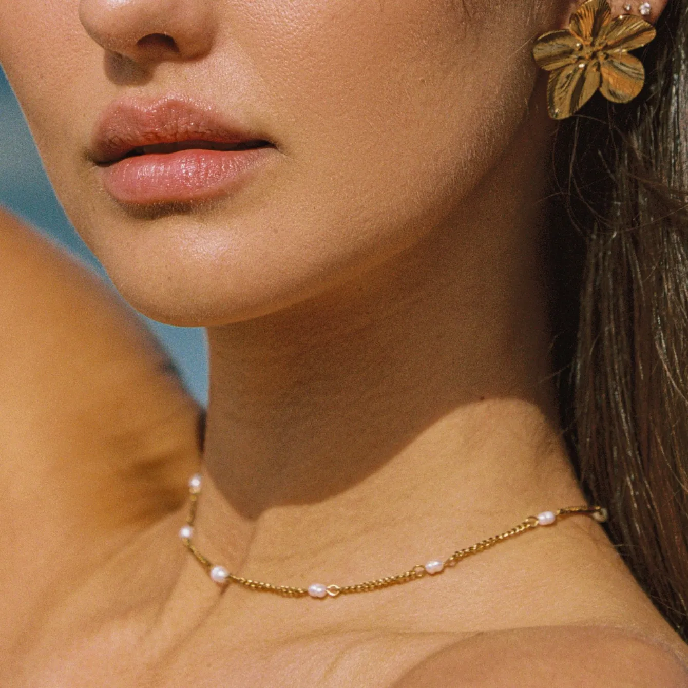 Atolea Jewelry Pearls|Necklaces<Dainty Gold Pearl Choker