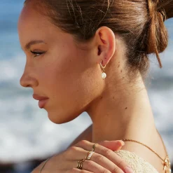 Atolea Jewelry Earrings|Pearls<Freshwater Pearl Hoop Earrings