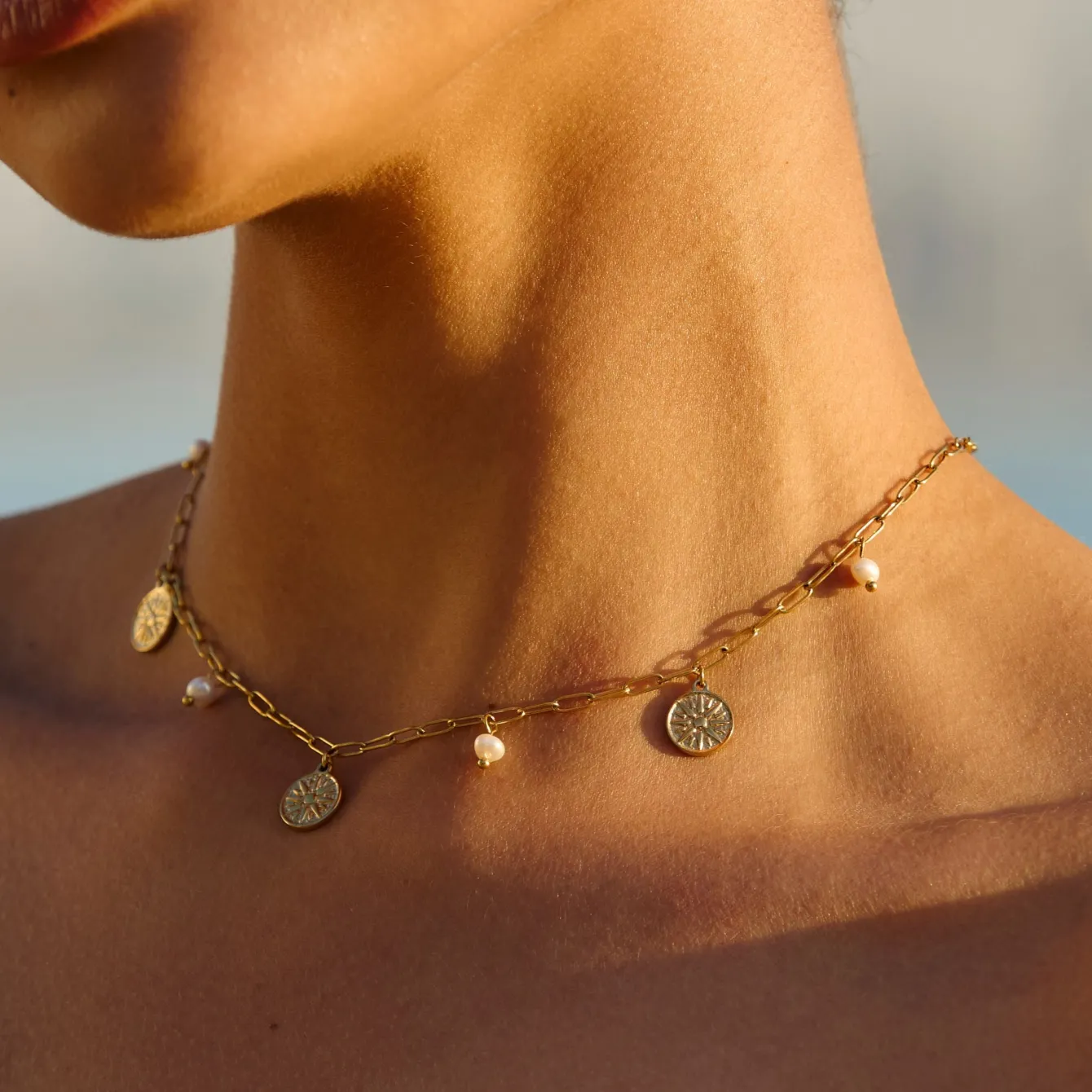 Atolea Jewelry Pearls|Necklaces<Golden Hour Choker