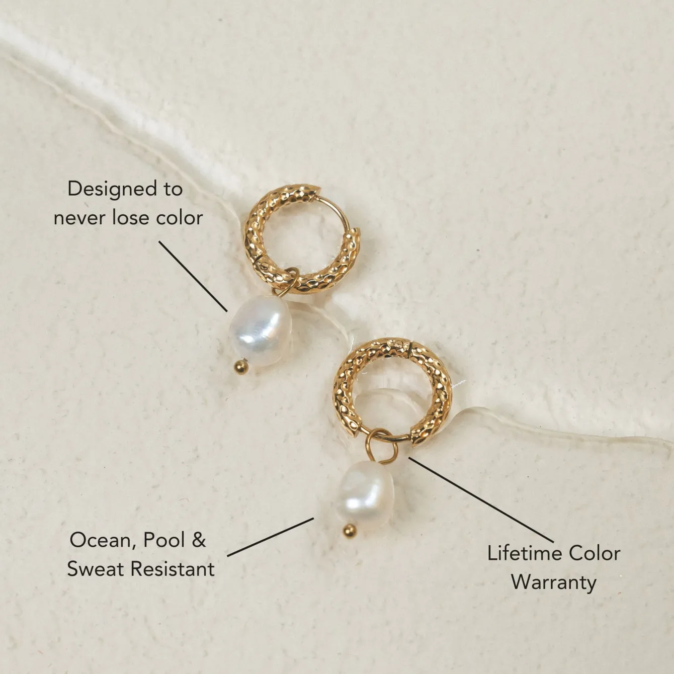 Atolea Jewelry Earrings|Pearls<Hammered Pearl Hoop Earrings