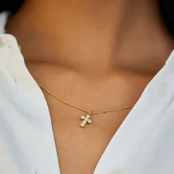 Atolea Jewelry Pearls|Necklaces<Pearl Cross Necklace