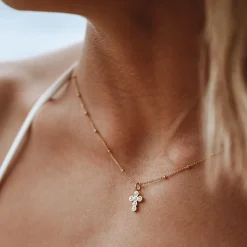 Atolea Jewelry Pearls|Necklaces<Pearl Cross Necklace